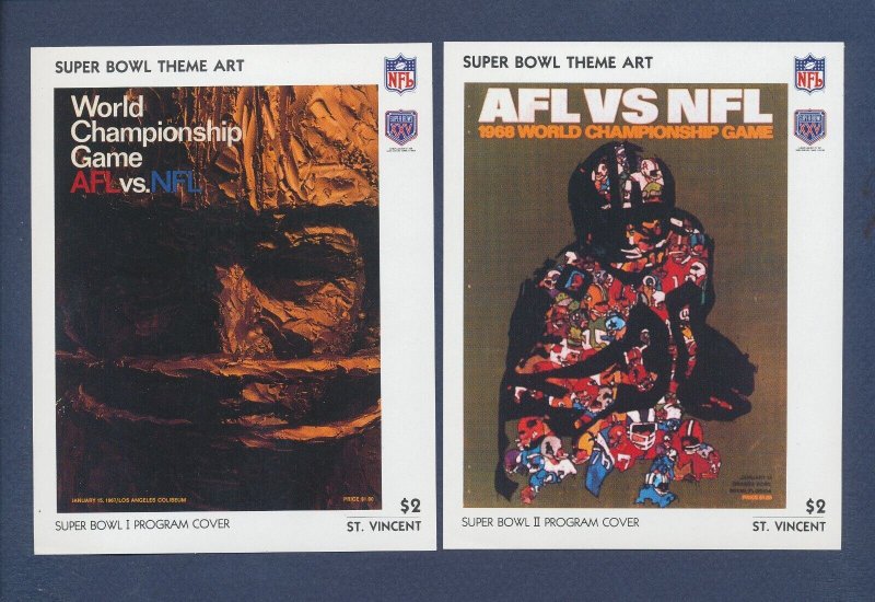 ST VINCENT - 22 diff MNH  S/S  - Superbowl Football Program Covers - 5 scans --c