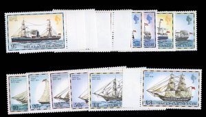 Falkland Islands #260-274 Cat$18.55, 1978 Mail Ships, complete set, never hinged