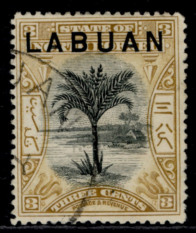 NORTH BORNEO - Labuan QV SG91b, 3c ochre, FINE USED.