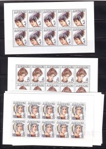 Slovakia Sc 324-6 NH Minisheets of 10 - 1999 - Costumes