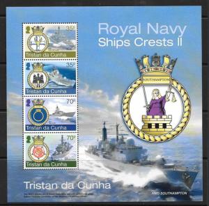 TRISTAN DA CUNHA SGMS1058 2012  SHIPS & CRESTS (2nd SERIES)  MNH 