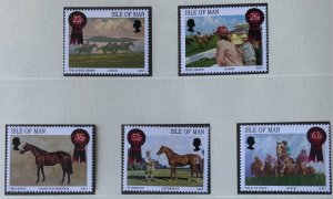 ISLE OF MAN 2001 HORSE RACING  PAINTINGS  SG942/946. MNH. SEE SCAN