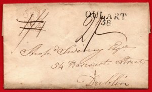 1814 EL to Dublin with superb OULART/58 and rare dated Inspector's Crown