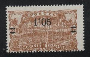 French Guiana Scott 105 MH* 1927 surcharged stamp