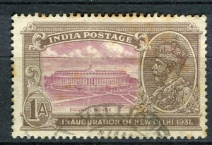 INDIA; 1931 early GV New Delhi issue fine used Shade of 1a. value,