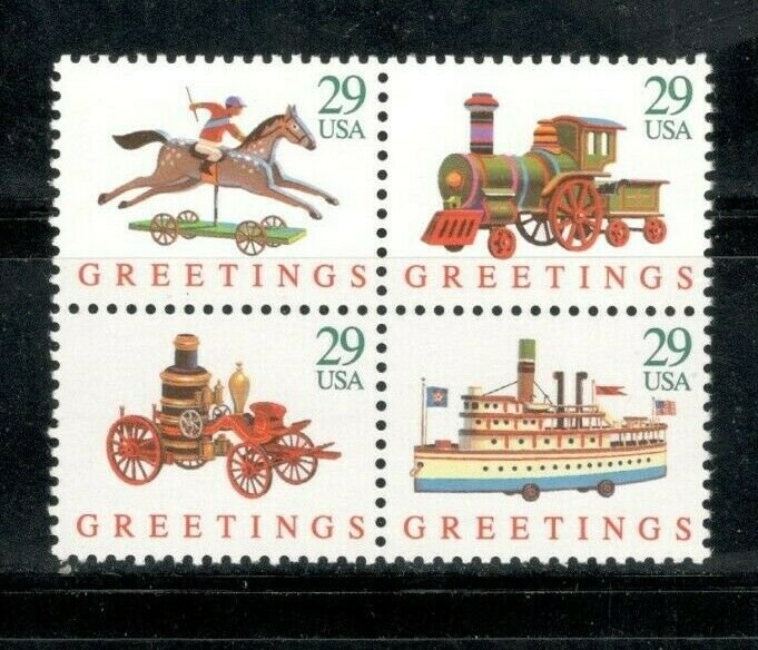 2711-14 Christmas Toys  Block Of 4 Mint/nh FREE SHIPPING