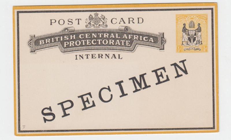 BCA NYASALAND 1890's, ½d SPECIMEN CARD UNUSED H&G#3 (SEE BELOW