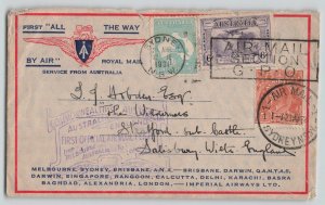 Australia 1931 All the Way by Air First Flight Cover Sydney to London England