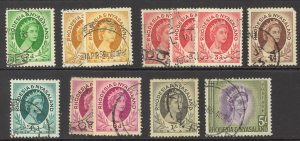 Rhodesia & Nyasaland Sc# 143-153 SG# 13 (asst.) Used 1954-1956 QEII Definitive