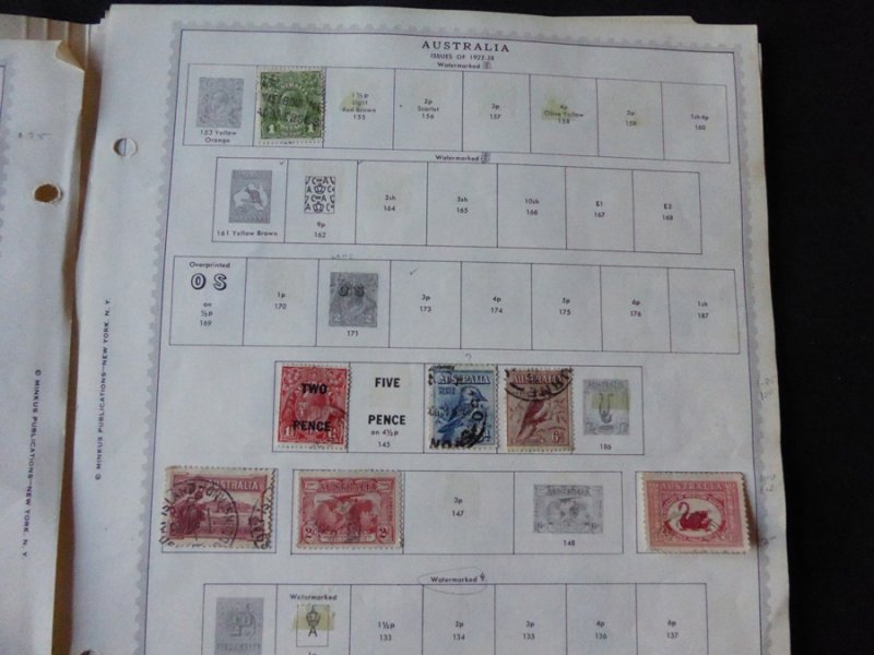 Australia 1909-1974 Stamp Collection on Album Pages