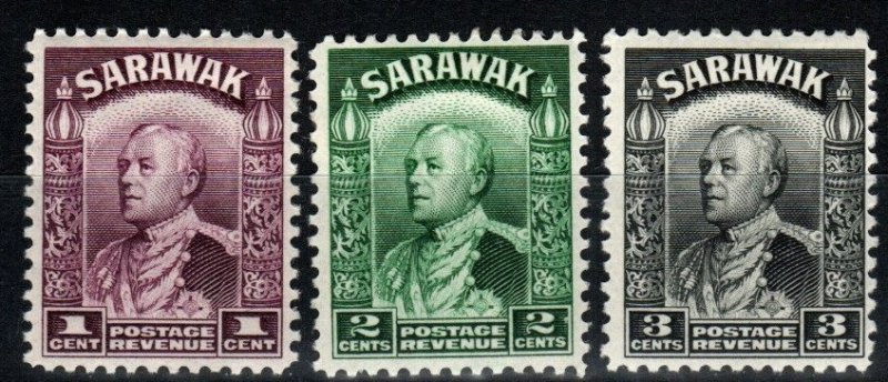 Sarawak #109-10, 112 F-VF Unused CV $4.65 (A714)