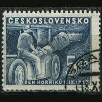 CZECHOSLOVAKIA 1949 - Scott# 396 Mining Machine 5k Used