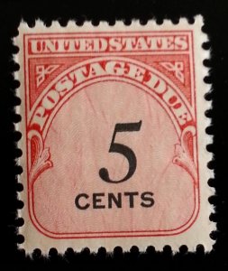 1959 5c Postage Due Carmine Rose & Black Scott J93 Mint F/VF NH