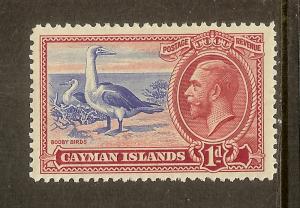 Cayman Islands, Scott #87; 1p King George V, MH