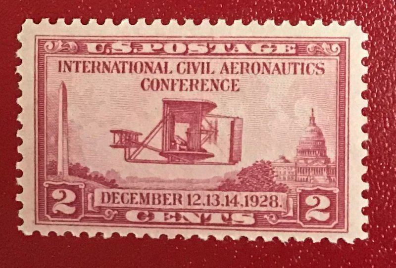 1928 US Sc 649 unused 2c International Civil Aeronautics Confr. CV$1.10 Lot 1684