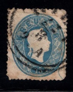 Austria Ostrich Scott 16 Used stamp, rounded corners wrinkled a pretty filler