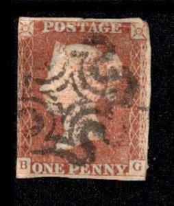 Great Britain #3 Maltese Cross Cancel LetteredBG USD 14.00