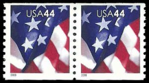 PCBstamps   US #4391 Coil Pair 88c(2x44c)Flags, MNH, (7)