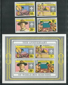 TANZANIA #205-208a MINT SET NH