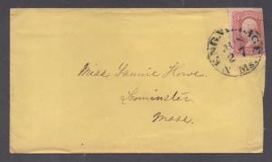 **US 19th Century Cover, SC# 65, New England Village, MA, CDS DPO4