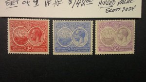 Bermuda 1920-21 King George V Scott# 55-60, 67-69  VF-XF OG Hinged complete