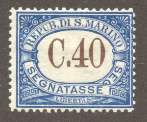 San Marino Scott J25 Unused HROG - 1939 40c Postage Due - SCV $7.50