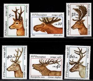 BULGARIA Scott 3256-3261 MNH** Antlier Animal set