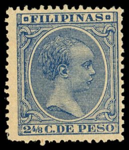 PHILIPPINES Sc 149 MH - 1890 2 4/8c - King Alfons XIII - See Description