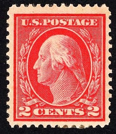 US 406 MLH 2 Cent Washington Carmine Type I Perforated 12