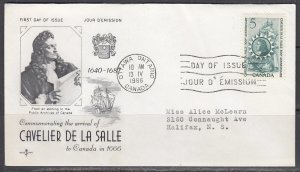 Canada Scott 446 Rose Craft FDC - Cavelier de la Salle