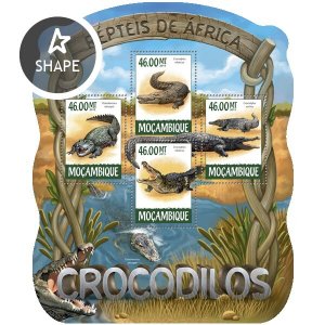 MOZAMBIQUE - 2015 - Crocodiles - Perf 4v Sheet - Mint Never Hinged