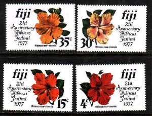 Fiji-Sc#376-9- id9-unused NH set-Flowers-Hibiscus-1977-