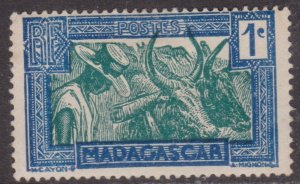 Madagascar 1933 Zebus 1c Mint Hung SG 124 VGC