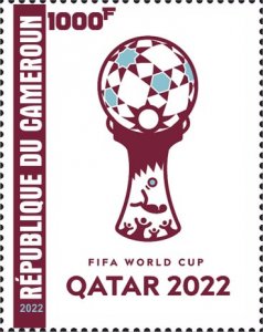 Stamps.  Soccer World Cup in Qatar 2022 Cameroun , 2022 year ,1 stamp perforated