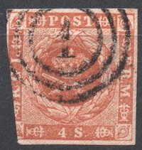 [AC] Denmark 1854-1857 Scott #4 *USED* SPACE FILLER