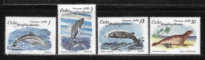 Cuba 2334-2337 Marine Mammals set MNH