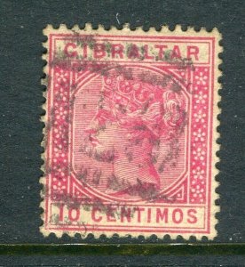 GIBRALTAR; 1889 early classic QV issue fine used 10c. value