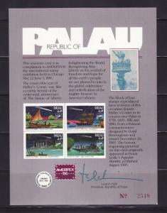 Palau NSL MNH AMERIPEX Stamp Expo, Ships, Boats (A)