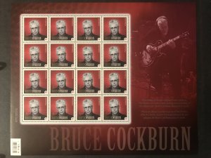 CANADA #2480 Recording artist Sheet of 16 from 2011 - MNH Bruce Cockburn