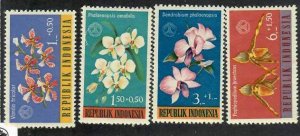 Indonesia;  Scott B146-B149; 1962; Unused; NH; Complete Set; Flowers