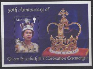 MONTSERRAT SGMS1233 2001 QUEEN ELZABETH II'S CORONATION FINE USED 