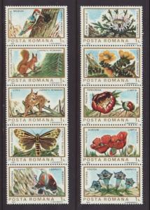 Romania 3154-3155 Animals,Flowers MNH VF