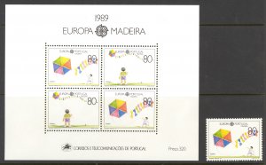 Portugal Madeira Sc# 129-130 MNH 1989 80e Children's Toys