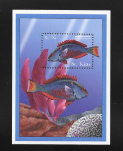 FISH - ST KITTS #493  REDBAND PARROTFISH  MNH