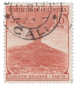 COLOMBIA AIRMAIL STAMP 1954. SCOTT # C244. USED. # 16