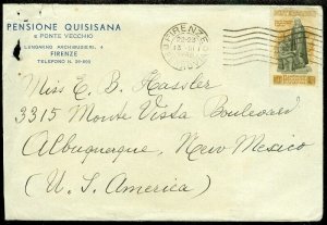 EDW1949SELL : ITALY Very Scarce single usage 1948 cover to USA. Some faults