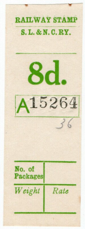 (I.B) Sligo Leitrim & Northern Counties Railway : Parcel Stamp 8d