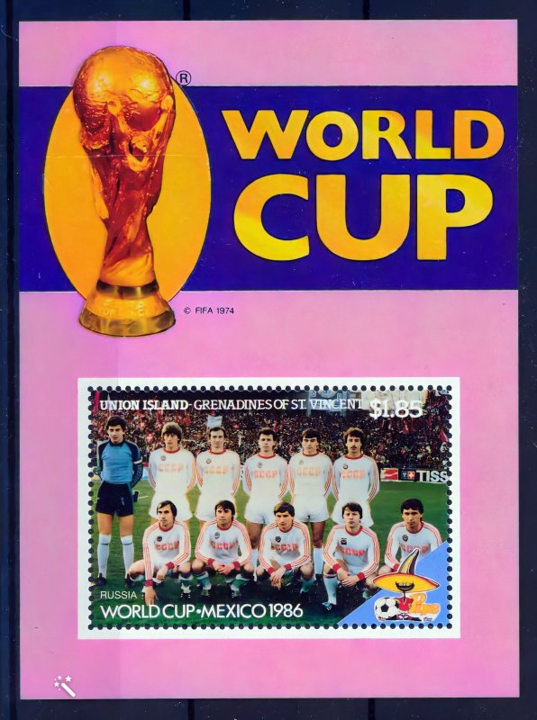 Union Island 1986 Sc#226 WORLD CUP MEXICO RUSSIAN TEAM Souvenir Sheet MNH