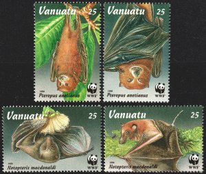 Vanuatu #673-676  MNH - Animals Bats (1996)