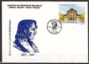 Romania, OCT/94 issue. Composer F. Mendelssohn. Cachet & Cancel on Cover..